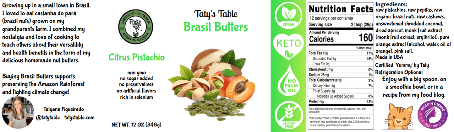 Citrus Pistachio Brasil Butter - Taty's Table