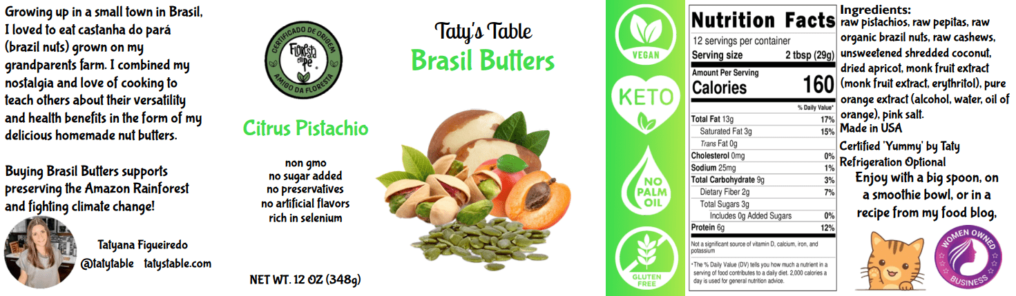 Citrus Pistachio Brasil Butter - Taty's Table