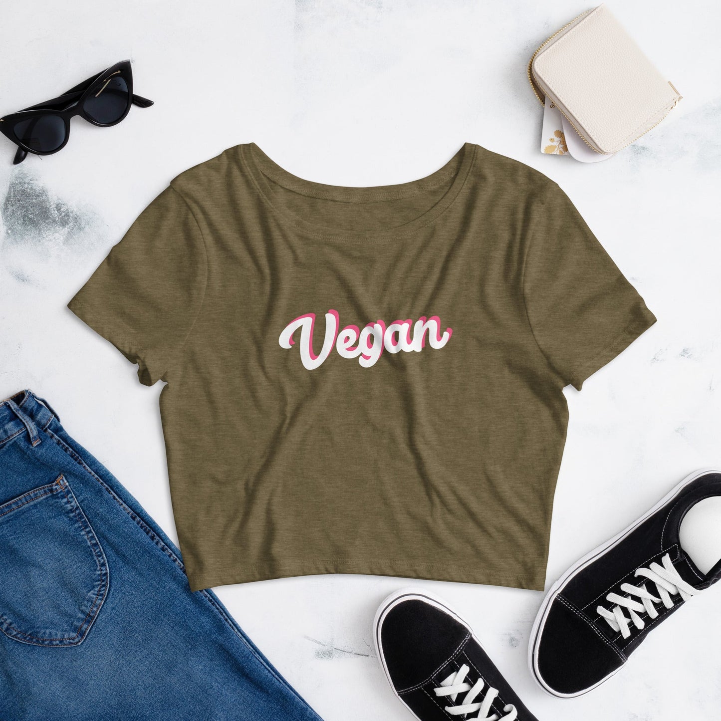 Pink Shadow Vegan Crop Tee - Taty's Table